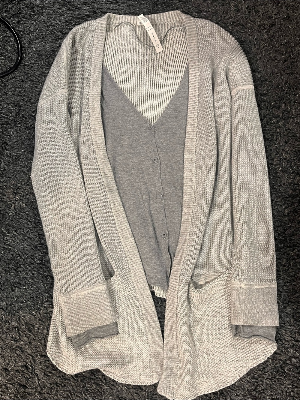 Lululemon Vestigan Cardigan Sweater Heathered Gray Grey Size 10